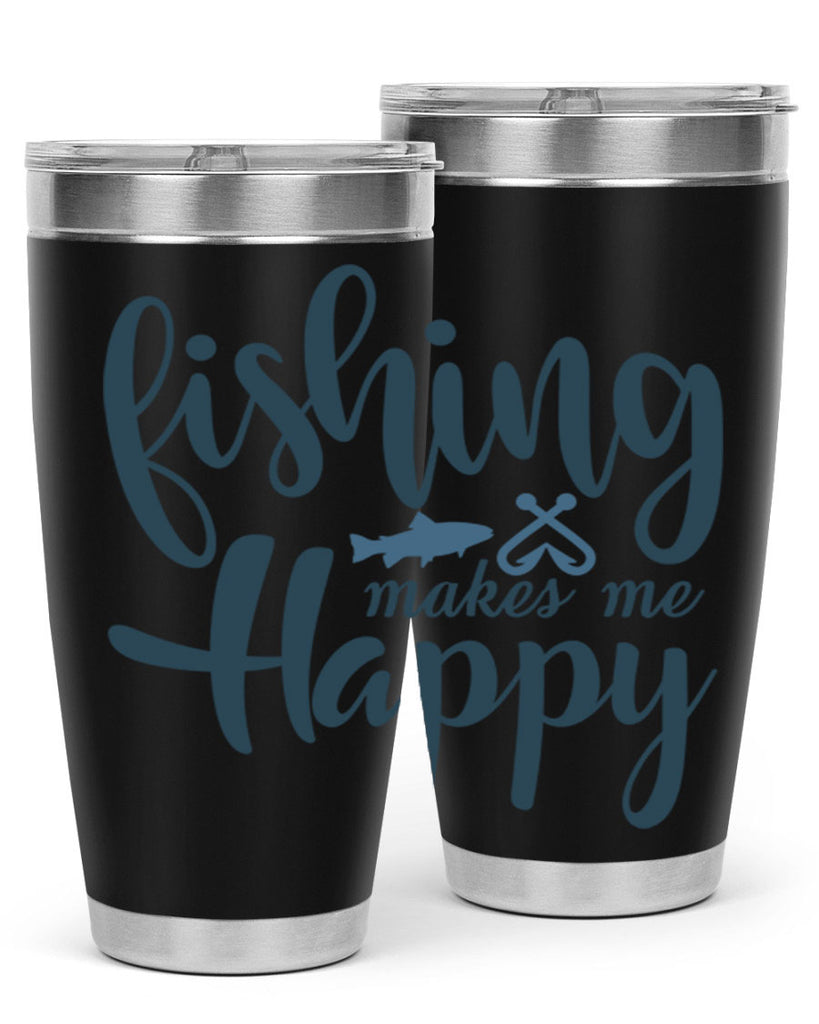 fishing makes me happy 136#- fishing- Tumbler