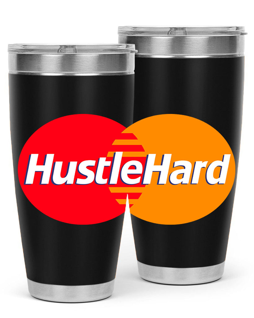 hustle hard 122#- black words phrases- Cotton Tank