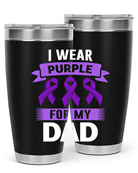 i wear purple for dad 169#- alzheimers- Tumbler