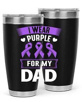 i wear purple for dad 170#- alzheimers- Tumbler