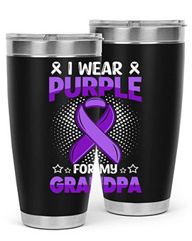 i wear purple for grandpa 172#- alzheimers- Tumbler