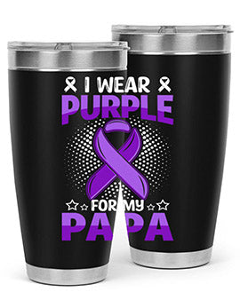 i wear purple for papa 175#- alzheimers- Tumbler