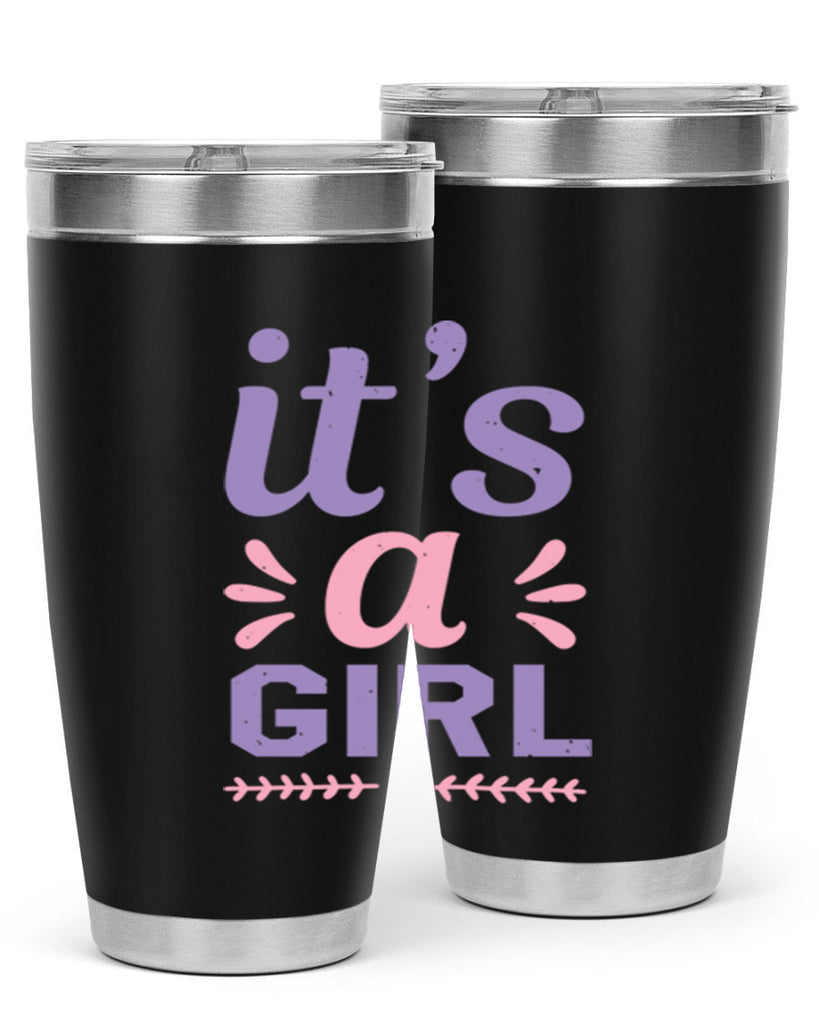 its a girl Style 32#- baby shower- tumbler