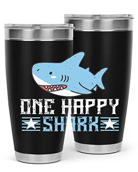 one happy shark Style 50#- shark  fish- Tumbler