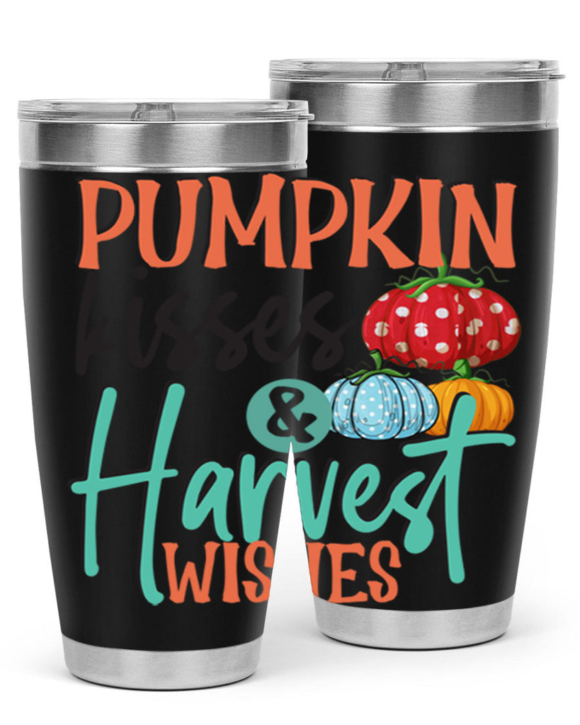 pumpkin kisses harvest wishes 526#- fall- Tumbler