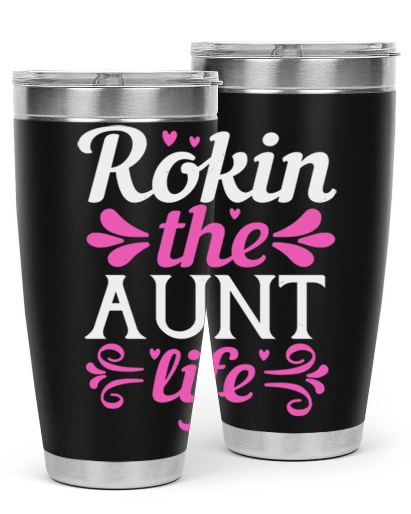 rokin the aunt life Style 24#- aunt- Tumbler