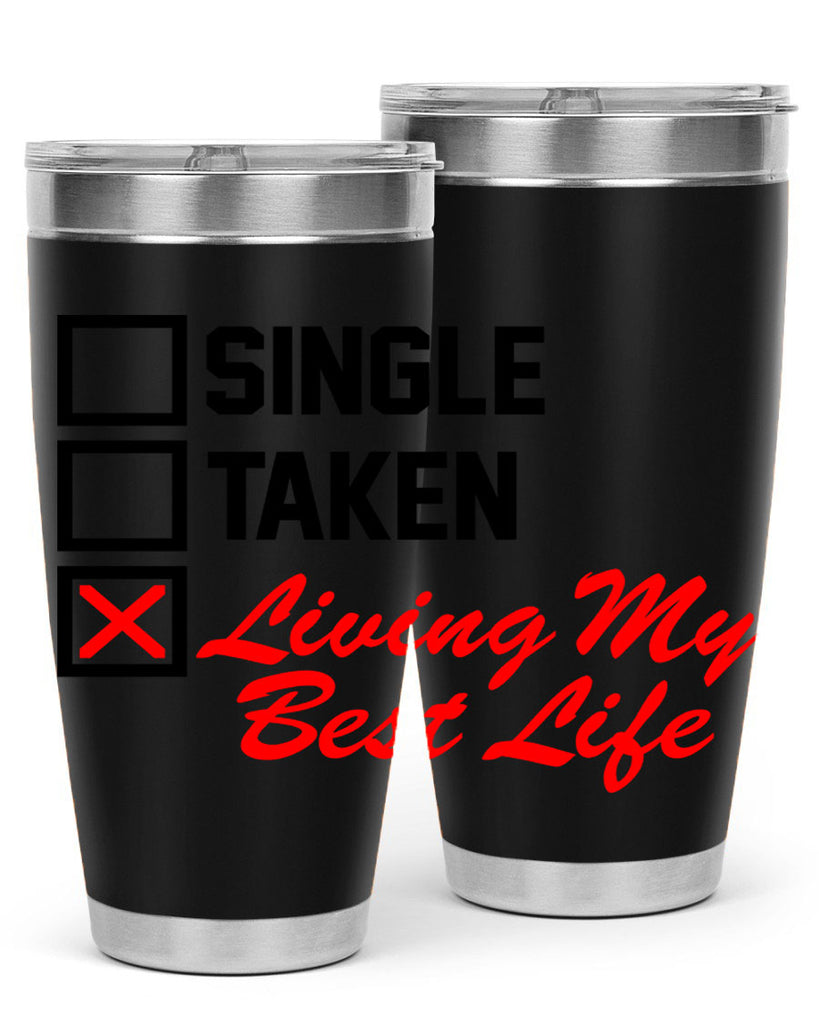 single taken living my best life 34#- black words phrases- Cotton Tank