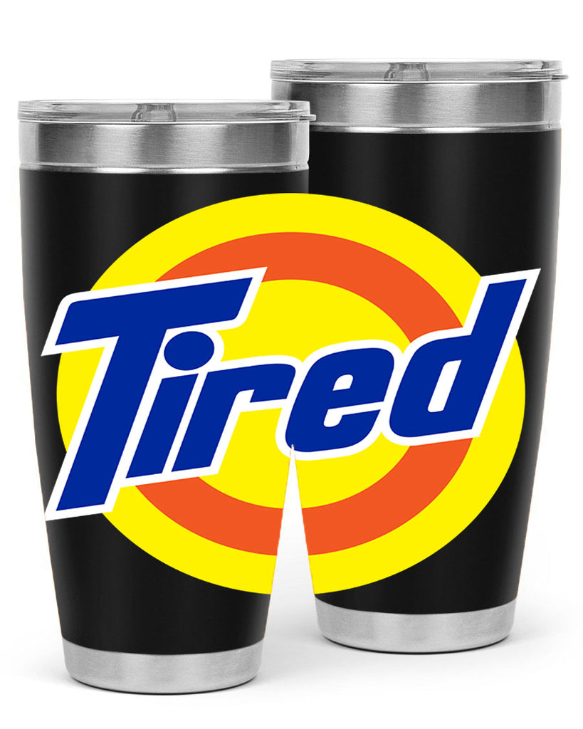 tired 19#- black words phrases- Cotton Tank