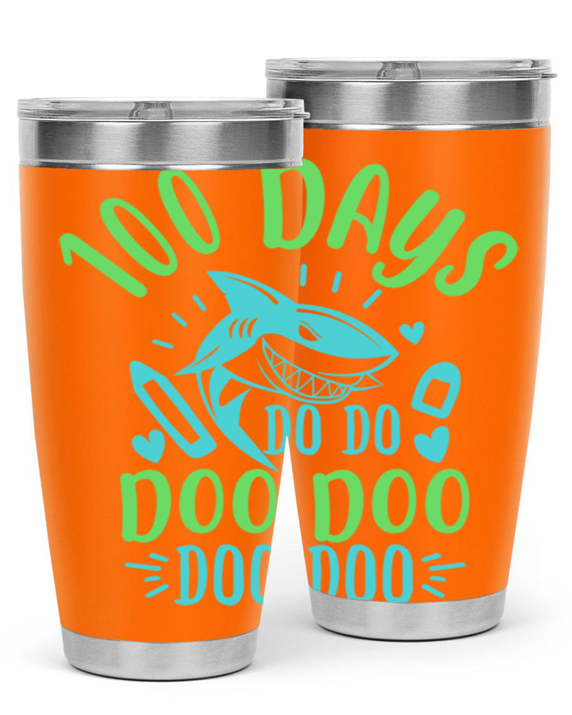 100 days shark doo doo 21#- 100 days of school- Tumbler