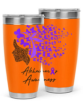 Alzheimers Awareness Shirt Alzheimers Purple Butterflies 24#- alzheimers- Tumbler