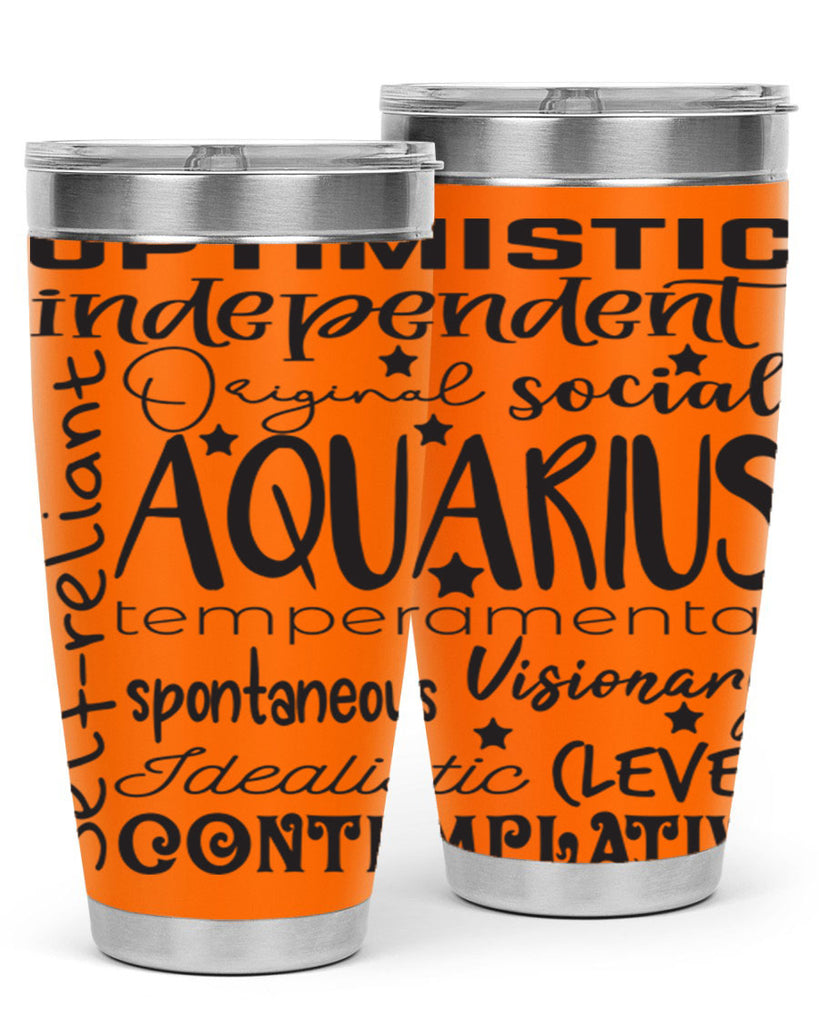 Aquarius 563#- zodiac- Tumbler