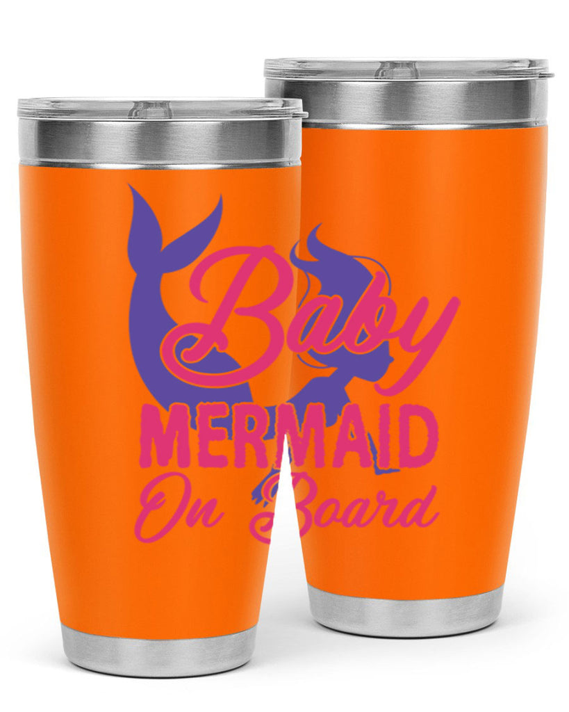 Baby Mermaid On Board 24#- mermaid- Tumbler