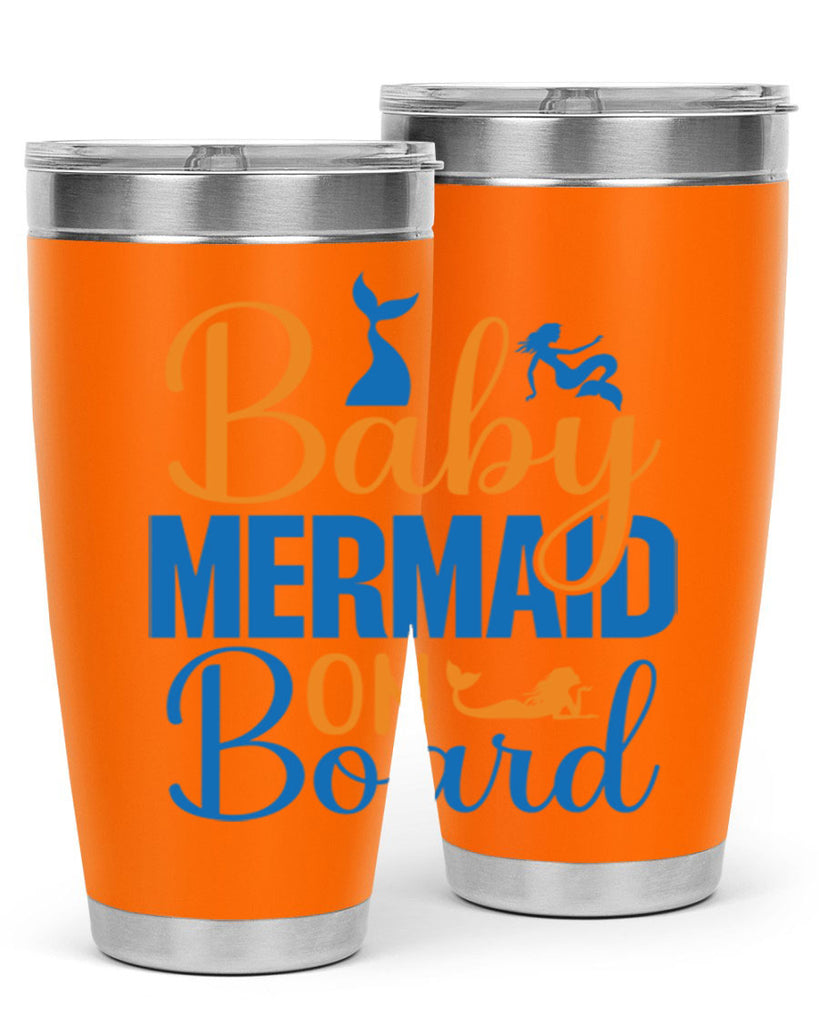 Baby Mermaid on Board 28#- mermaid- Tumbler