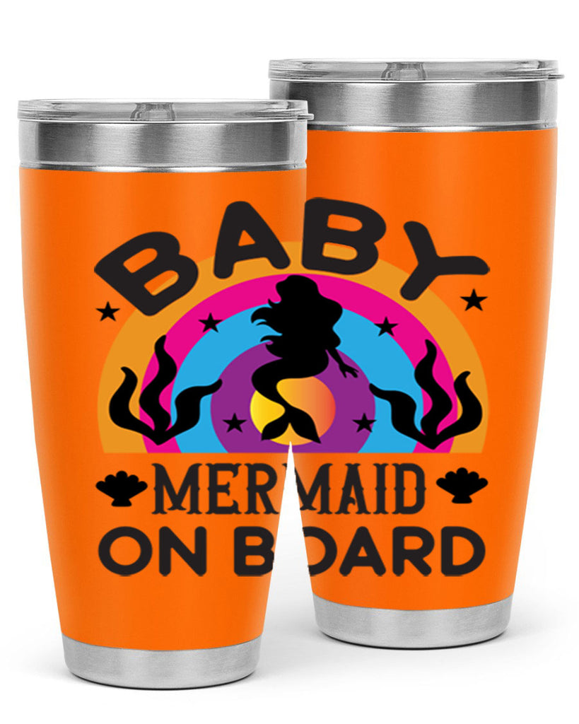 Baby mermaid on board 37#- mermaid- Tumbler