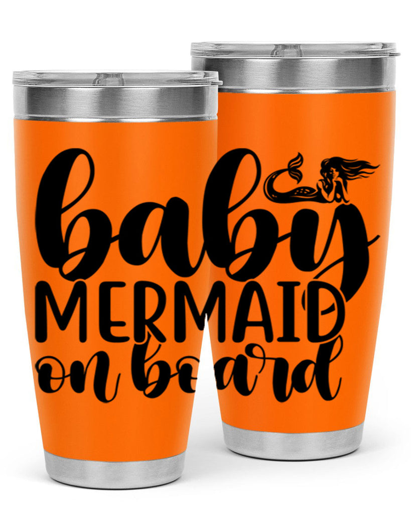 Baby mermaid on board 41#- mermaid- Tumbler