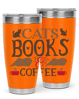 Cats Books Coffee Style 9#- cat- Tumbler