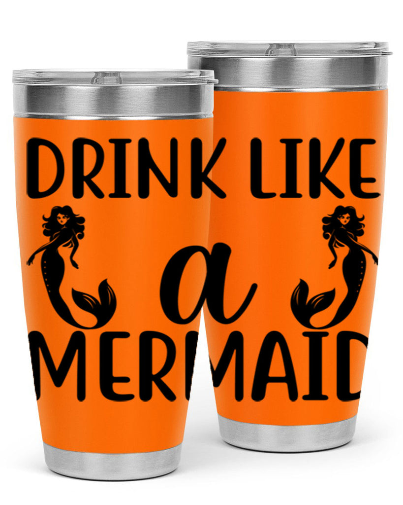 Drink like a mermaid 148#- mermaid- Tumbler