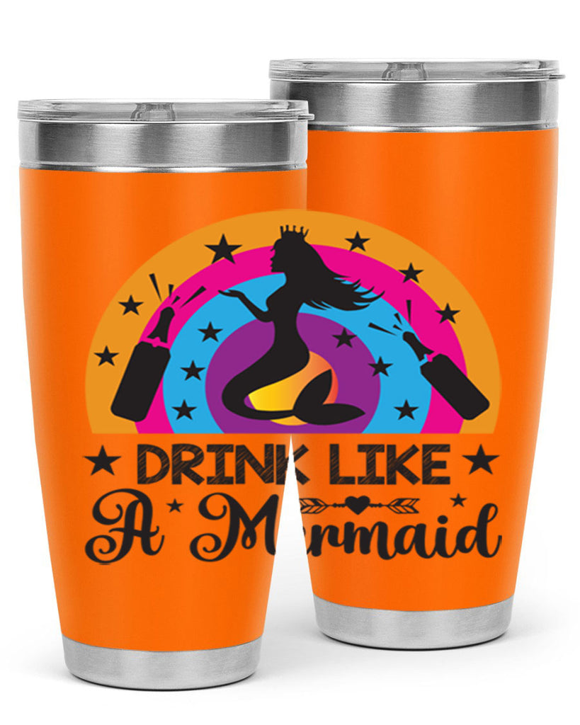 Drink like a mermaid 150#- mermaid- Tumbler