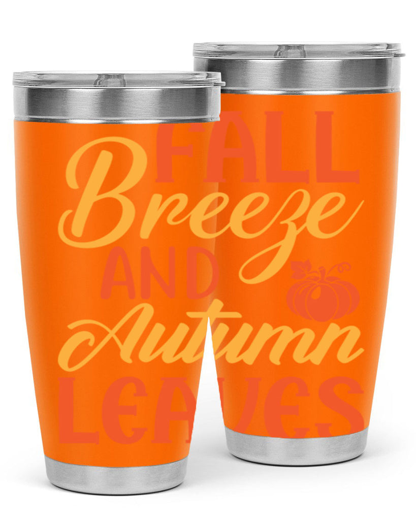 Fall Breeze and Autumn Leaves 92#- fall- Tumbler