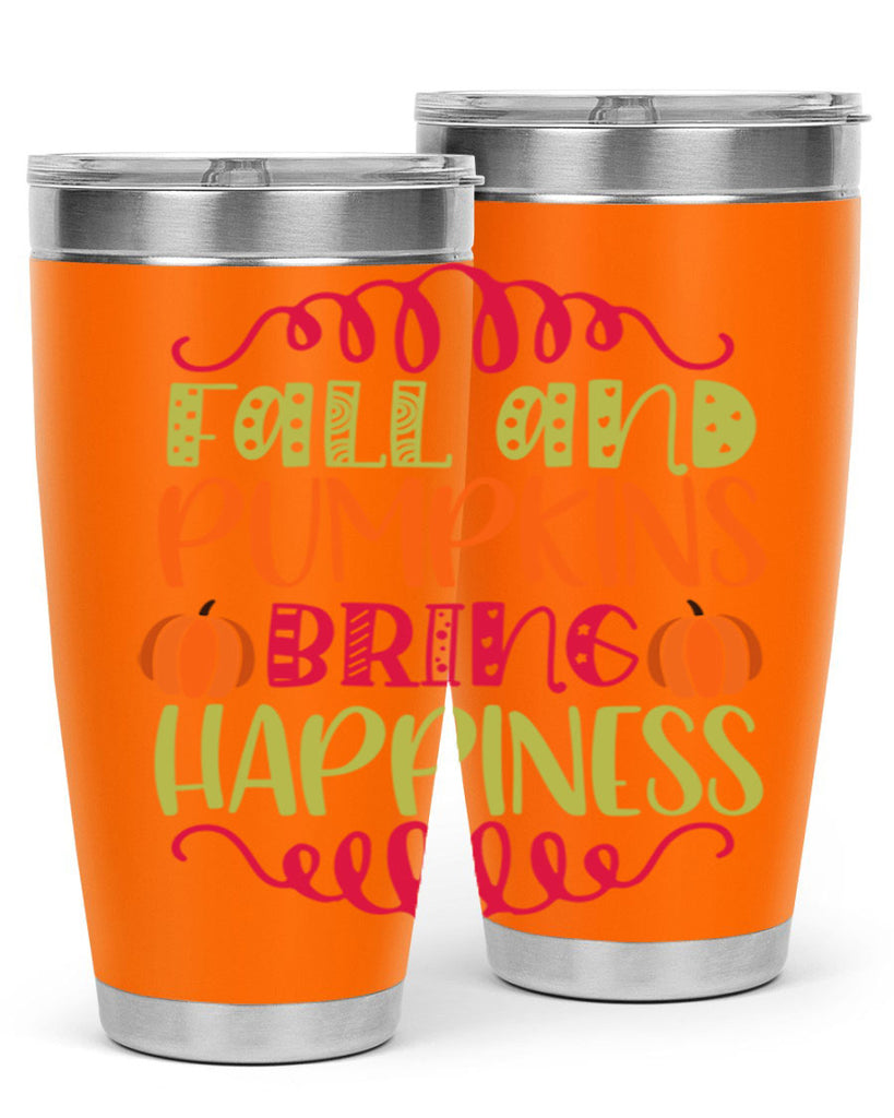 Fall and Pumpkins bring Happiness 86#- fall- Tumbler