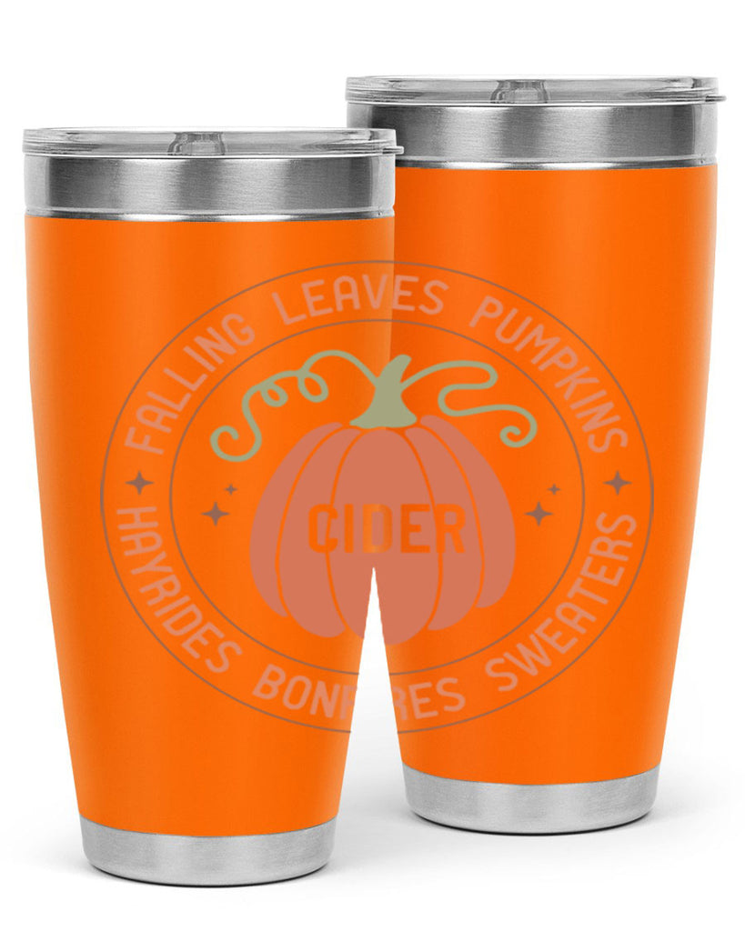 Falling Leaves Pumpkins Cider Hayrides Bonfires Sweaters 168#- fall- Tumbler