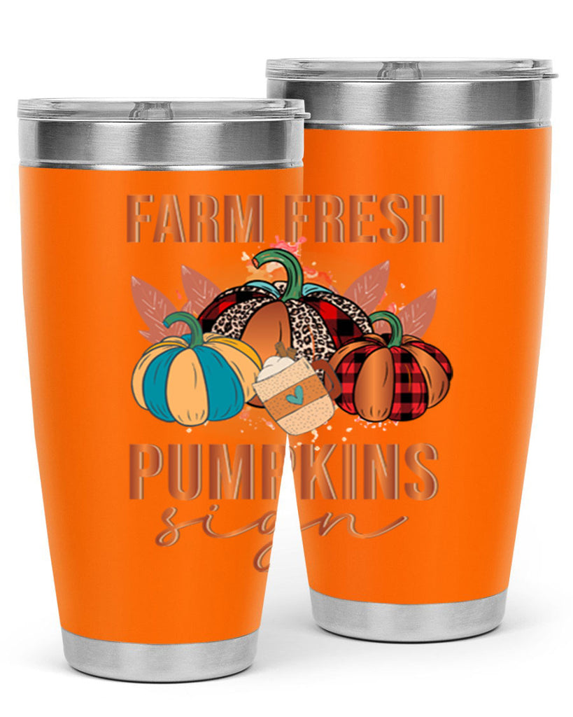 Farm Fresh Pumpkins Sign 175#- fall- Tumbler