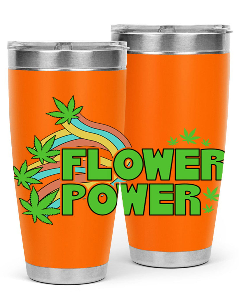 Flower Power Cannabis leaf 86#- marijuana- Tumbler