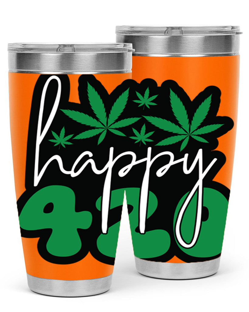 Happy 420 102#- marijuana- Tumbler