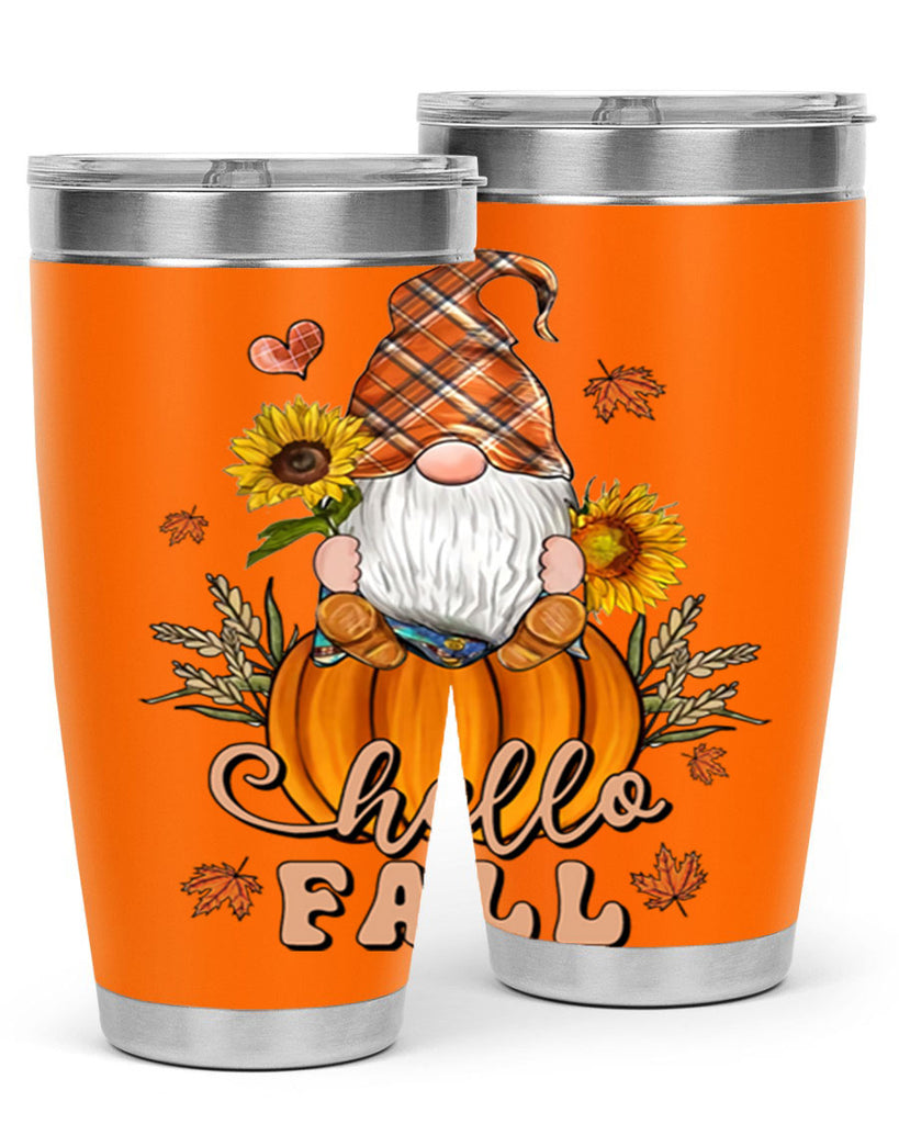 HelloFallAutumnGnome 298#- fall- Tumbler
