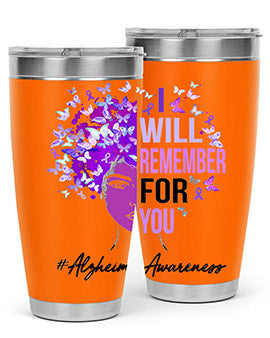 I Will Remember For You Alzheimer Awareness Womens Butterfly 181#- alzheimers- Tumbler