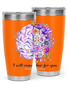 I Will Remember For You Brain Alzheimers Awareness 184#- alzheimers- Tumbler