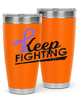 Keep Fighting Alzheimers Epilepsy Warrior Awareness Ribbon 190#- alzheimers- Tumbler