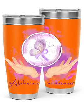 Love Purple Ribbon AlzheimerS Awareness 193#- alzheimers- Tumbler