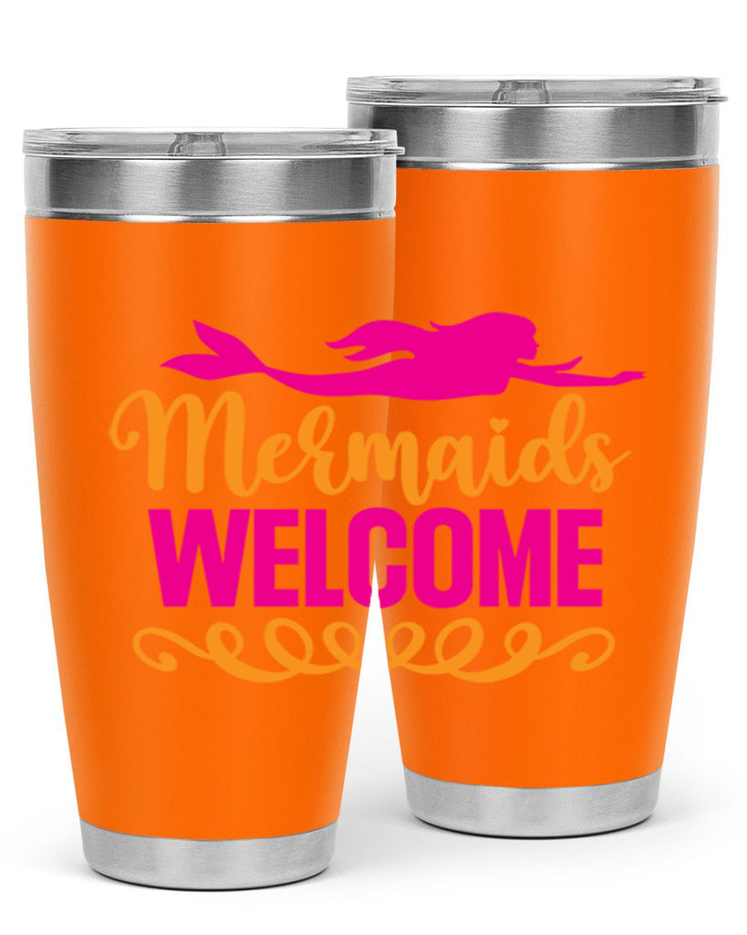 Mermaids Welcome 472#- mermaid- Tumbler