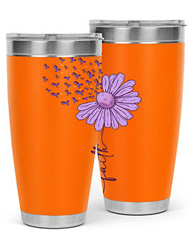 Purple Daisy Faith AlzheimerS Awareness 209#- alzheimers- Tumbler