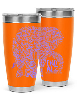 Purple Elephant Alzheimer Awareness 210#- alzheimers- Tumbler