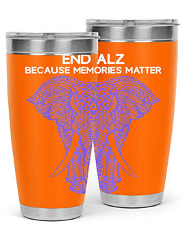 Purple Elephant Alzheimer Awareness 211#- alzheimers- Tumbler