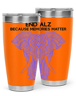 Purple Elephant Alzheimer Awareness 212#- alzheimers- Tumbler