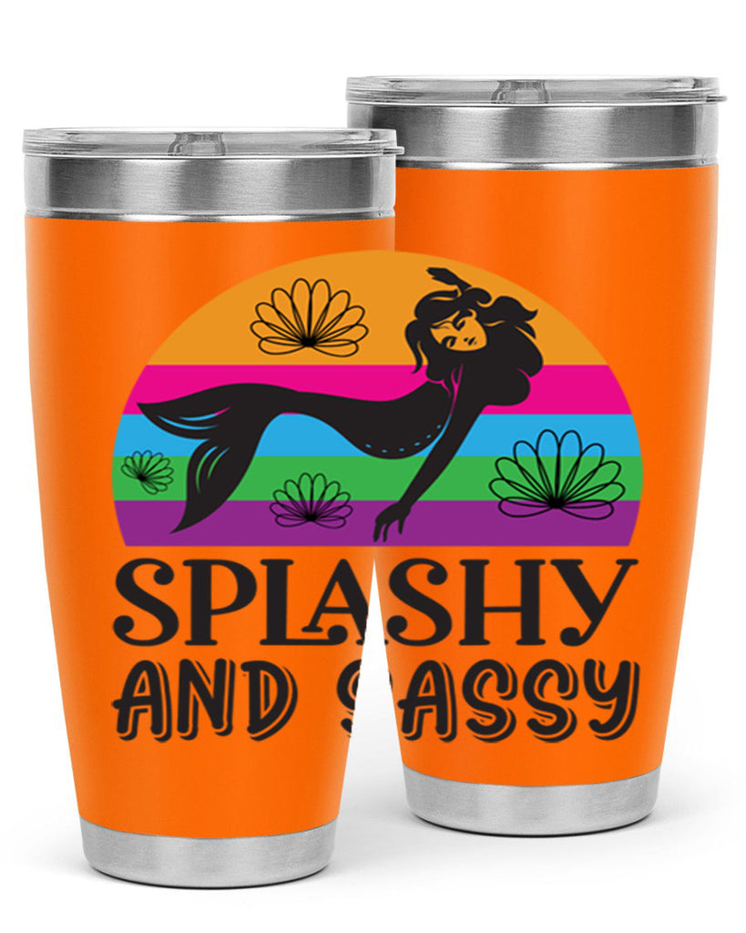 Splashy and sassy 623#- mermaid- Tumbler