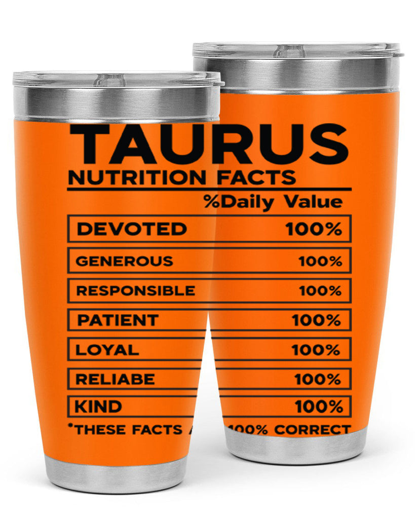 Taurus Nutrition Facts 490#- zodiac- Tumbler