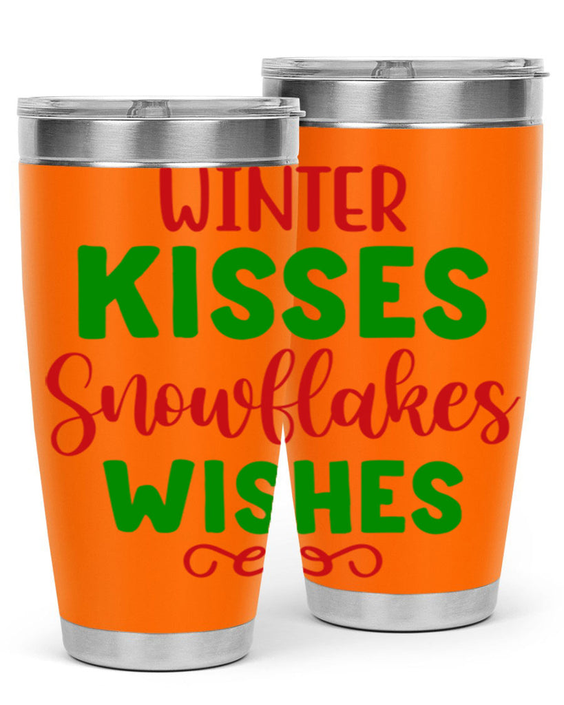 Winter Kisses Snowflakes Wishes 523#- winter- Tumbler