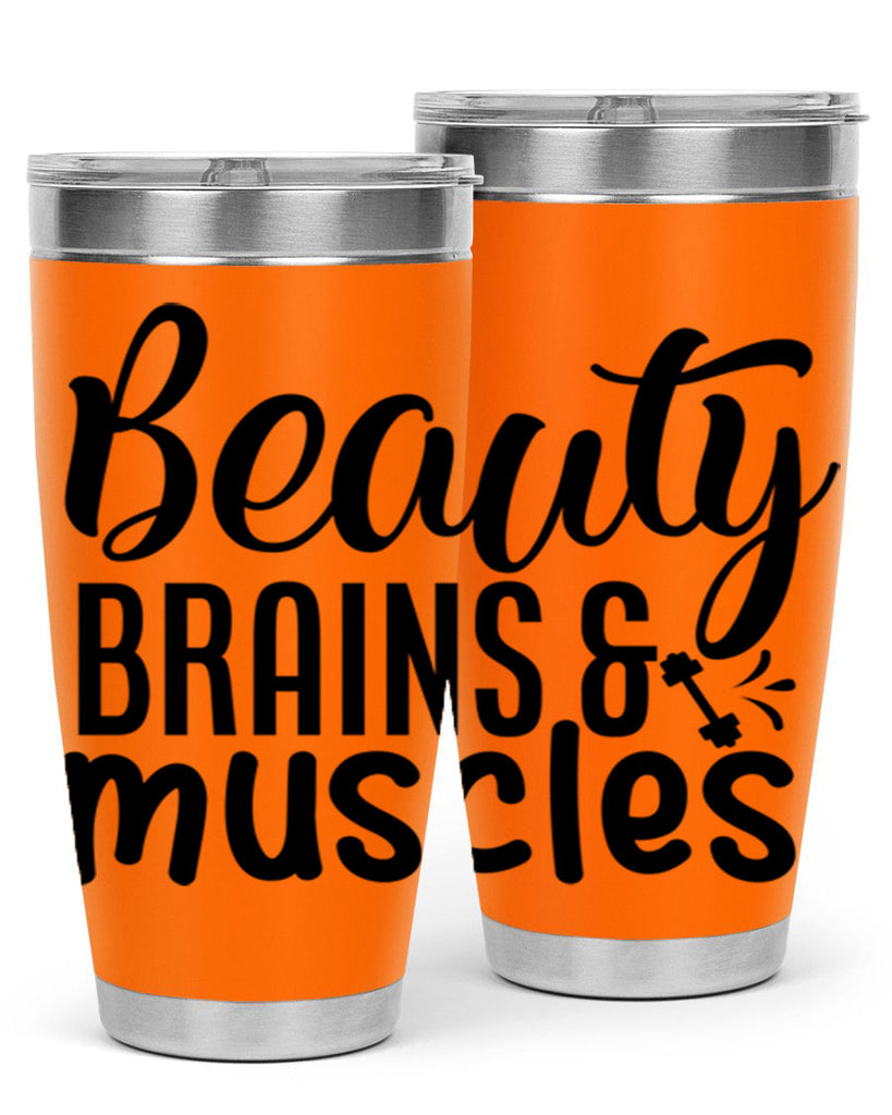 beauty brains muscles 51#- gym- Tumbler