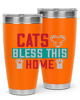 cats bless this home Style 36#- cat- Tumbler