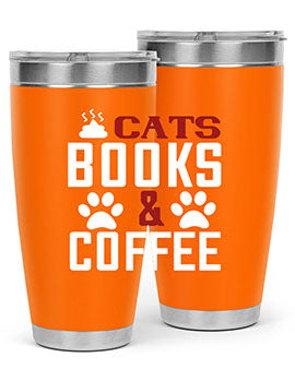 cats books and coffee Style 38#- cat- Tumbler