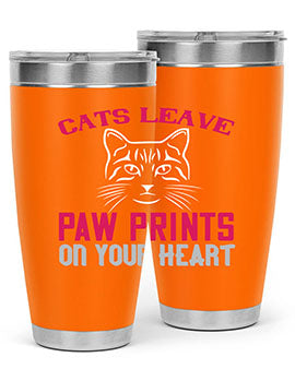 cats leave paw prints on your heart Style 39#- cat- Tumbler