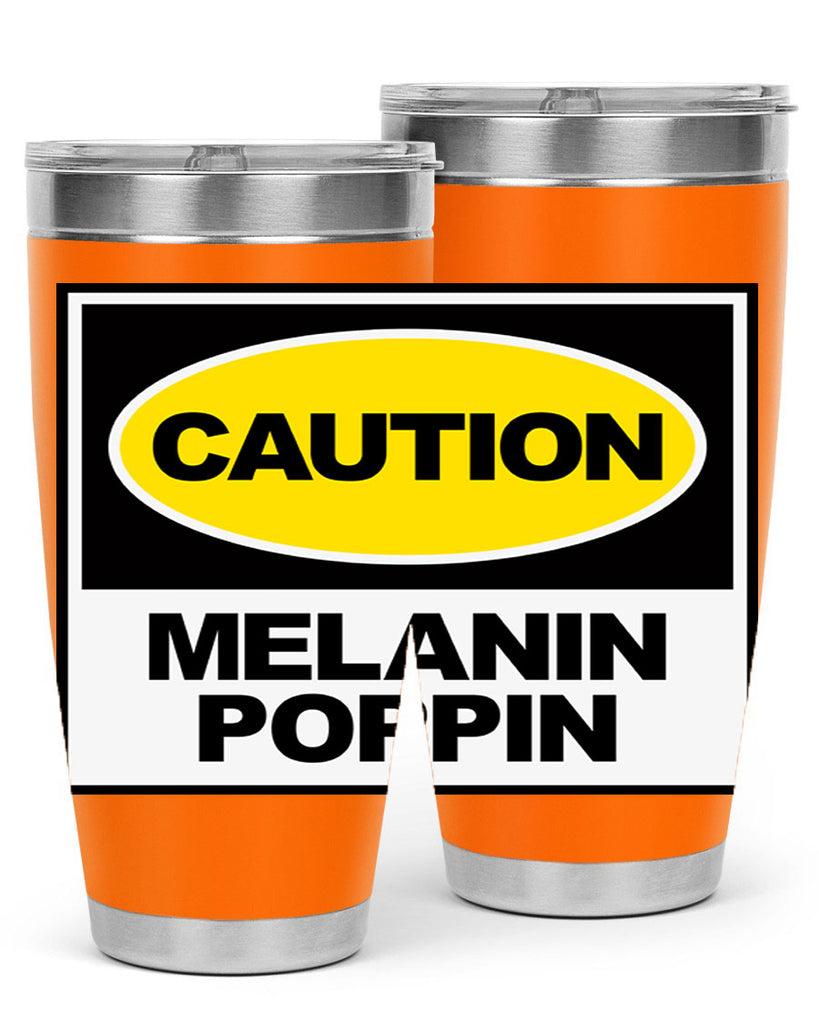 caution melanin poppin 188#- black words phrases- Cotton Tank