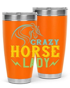 crazy horse lady Style 10#- horse- Tumbler