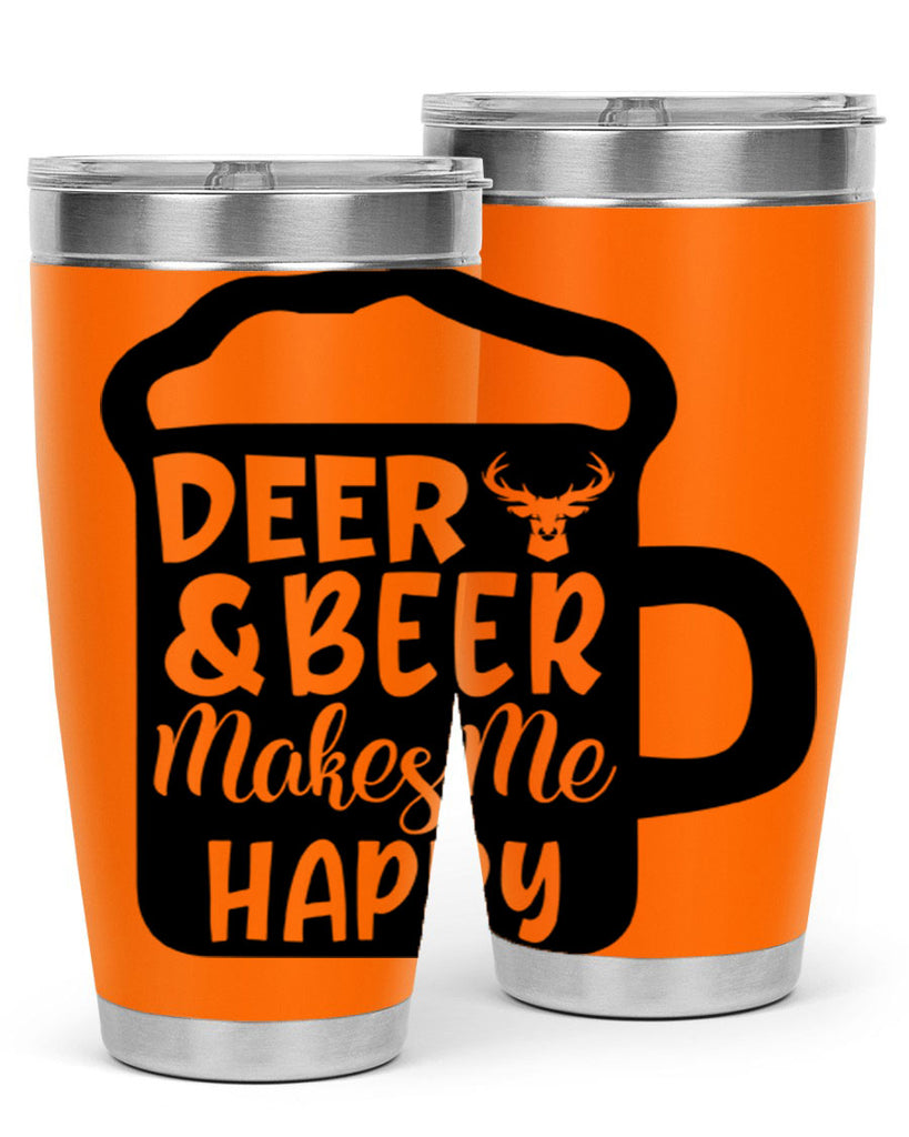 deer and beer makes me happy 17#- hunting- Tumbler