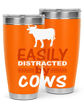 easily distracted by cows Style 4#- cow- Tumbler