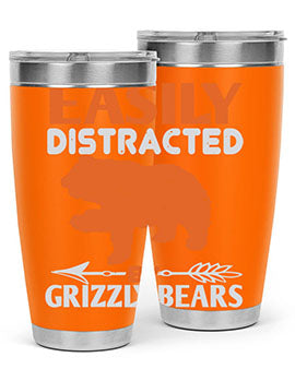 easily distracted by grizzly bears 10#- Bears- Tumbler